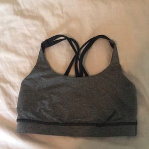 Lululemon energy bra heathered black size 6